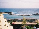 The breakwater and beach.